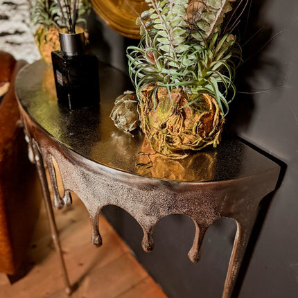 Nickel Drip Aluminium Console Table