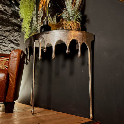 Nickel Drip Aluminium Console Table