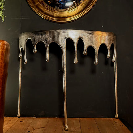 Nickel Drip Aluminium Console Table