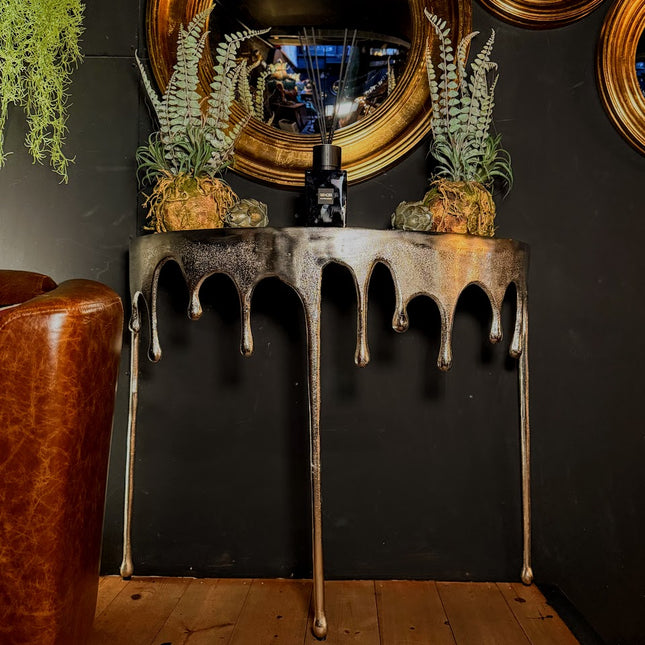 Nickel Drip Aluminium Console Table