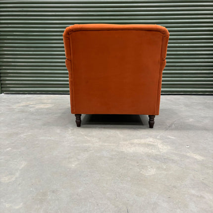 Truffle Armchair in Royal Orange Rust Velvet - Ex Display