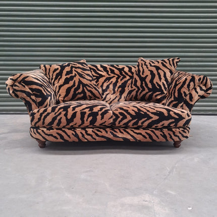 Oliver 2 Seater in Zebra Gold Animal Fabric - Ex Display