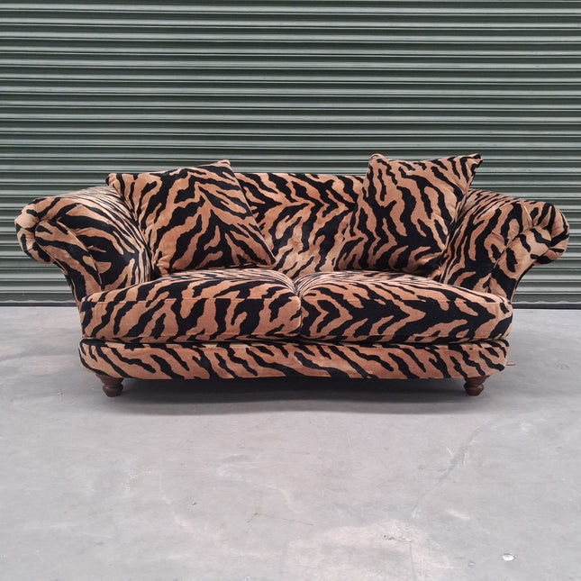 Oliver 2 Seater in Zebra Gold Animal Fabric - Ex Display