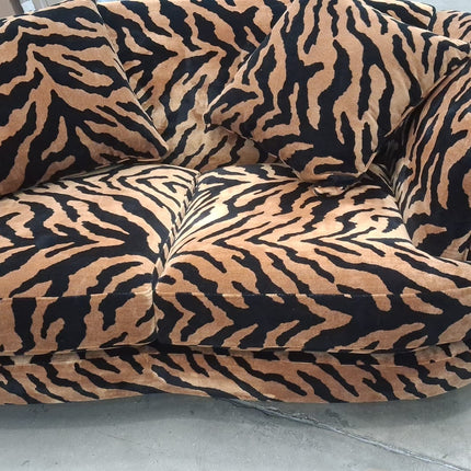 Oliver 2 Seater in Zebra Gold Animal Fabric - Ex Display