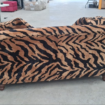 Oliver 2 Seater in Zebra Gold Animal Fabric - Ex Display