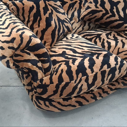 Oliver 2 Seater in Zebra Gold Animal Fabric - Ex Display