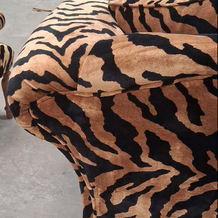 Oliver 2 Seater in Zebra Gold Animal Fabric - Ex Display