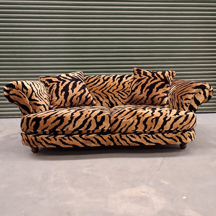Oliver 3 Seater Sofa in Zebra Gold Animal Fabric - Factory Seconds