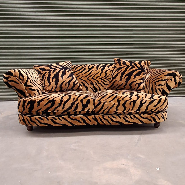 Oliver 3 Seater Sofa in Zebra Gold Animal Fabric - Factory Seconds