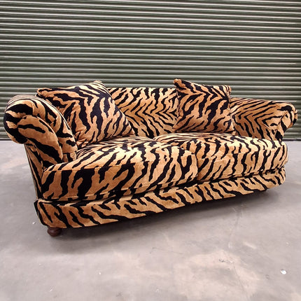 Oliver 3 Seater Sofa in Zebra Gold Animal Fabric - Factory Seconds