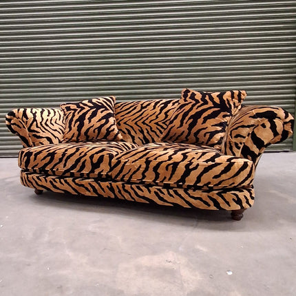 Oliver 3 Seater Sofa in Zebra Gold Animal Fabric - Factory Seconds