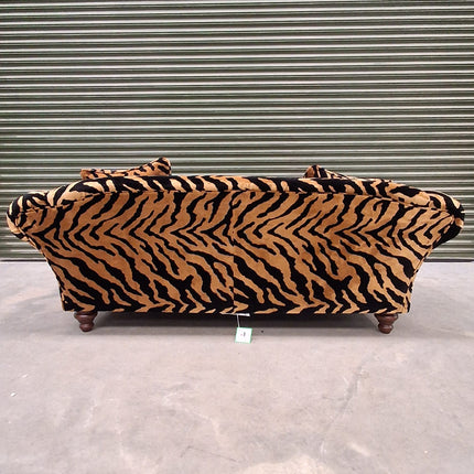 Oliver 3 Seater Sofa in Zebra Gold Animal Fabric - Factory Seconds