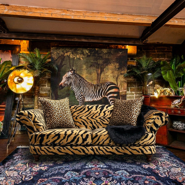 Oliver in Zebra Gold Velvet (Various Sizes) - Clearance