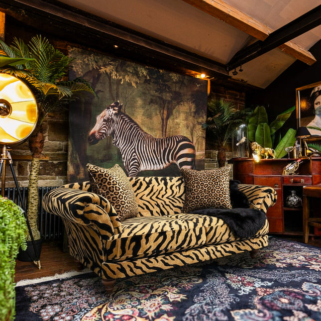 Oliver in Zebra Gold Velvet (Various Sizes) - Clearance