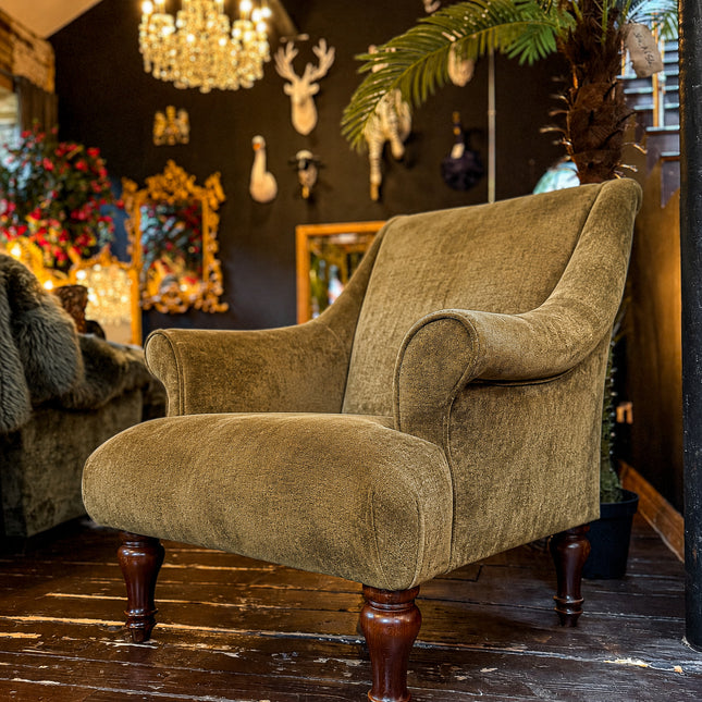 Osborn Armchair in Derwent Olive Velvet