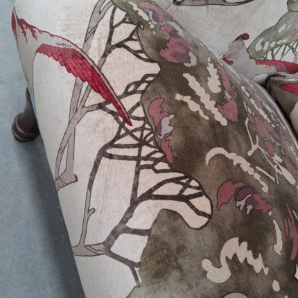 Osborn Armchair in Mulberry Flying Ducks Velvet - Ex Display