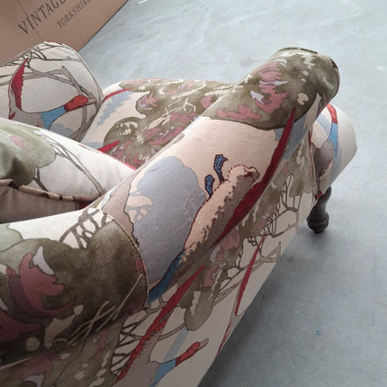 Osborn Armchair in Mulberry Flying Ducks Velvet - Ex Display