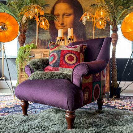 Osborn Armchair in Plum and Mulberry Purple Dress Circle
