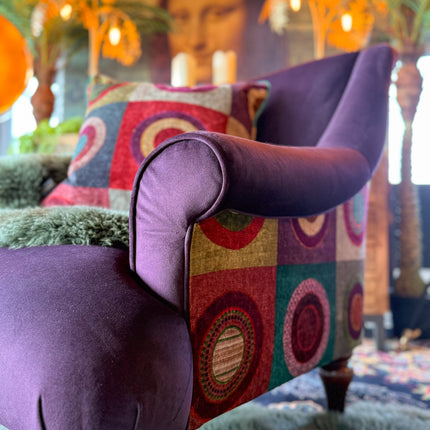 Osborn Armchair in Plum and Mulberry Purple Dress Circle