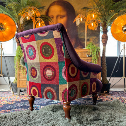 Osborn Armchair in Plum and Mulberry Purple Dress Circle