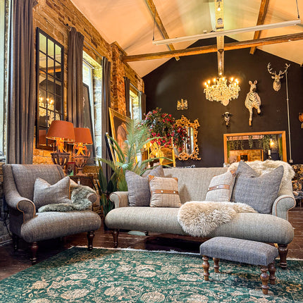 Osborn in Harris Tweed Green & Leather