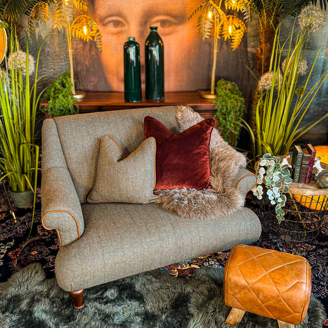 Osborn in Harris Tweed Green & Leather