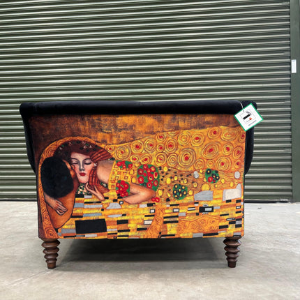 Osborn Snuggler Sofa in The Kiss Gustav Klimt & Plush Ebony - Ex Display