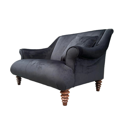 Osborn Snuggler Sofa in The Kiss Gustav Klimt & Plush Ebony Velvet