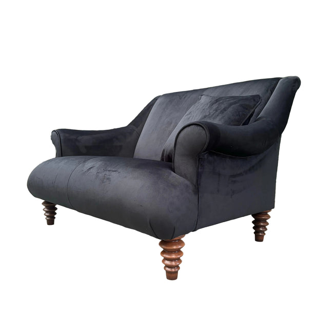 Osborn Snuggler Sofa in The Kiss Gustav Klimt & Plush Ebony Velvet