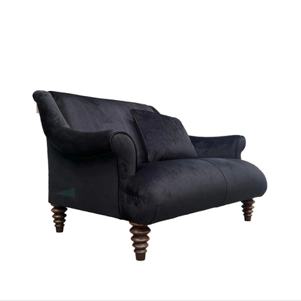 Osborn Snuggler Sofa in The Kiss Gustav Klimt & Plush Ebony Velvet