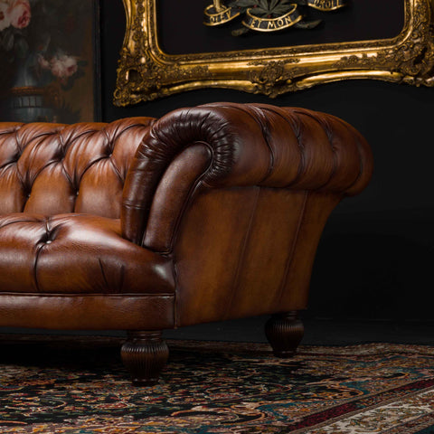 Oskar Tetrad Midi 3 Seater Sofa in Hand Antiqued Buffalo Leather