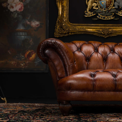 Oskar Tetrad Petit 2 Seater Sofa in Hand Antiqued Buffalo Leather