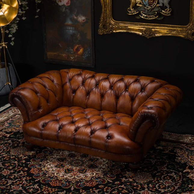 Oskar Tetrad Petit 2 Seater Sofa in Hand Antiqued Buffalo Leather