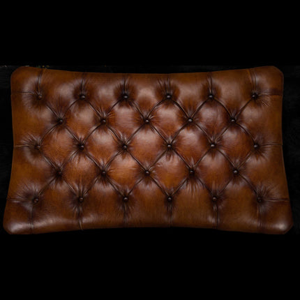 Oskar Tetrad Rectangular Footstool in Hand Antiqued Buffalo Leather