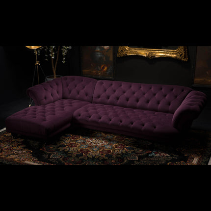 Oskar 3 Seater Left Hand Facing Chaise Chesterfield Sofa