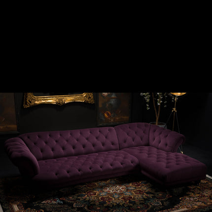 Oskar 3 Seater Right Hand Facing Chaise Chesterfield Sofa