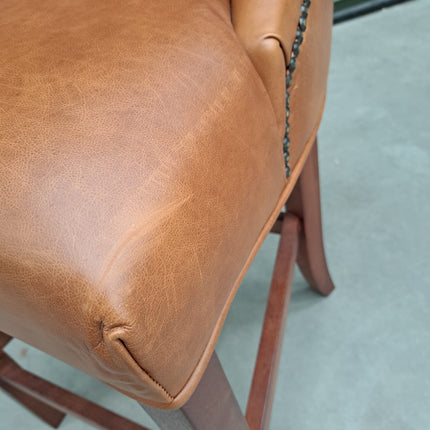 Oskar Bar Stool- in Amalfi Brandy Leather Clearance