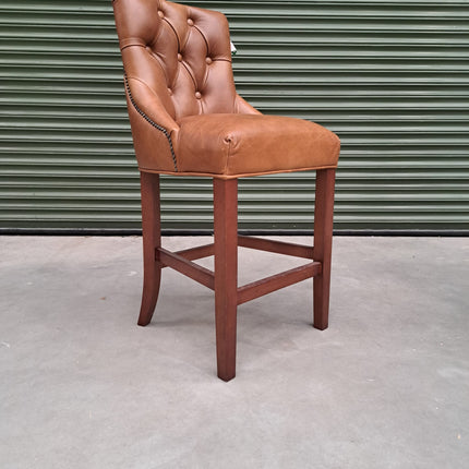 Oskar Bar Stool- in Amalfi Brandy Leather Clearance