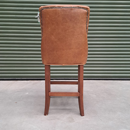 Oskar Bar Stool- in Amalfi Brandy Leather Clearance