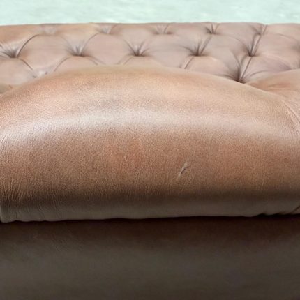 Oskar Italia Chesterfield 4 Seater Sofa in Saddle Leather - Factory Seconds