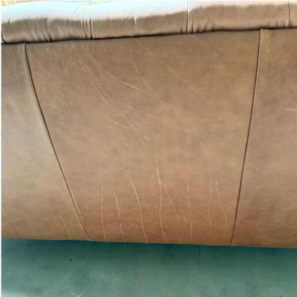 Oskar Italia Chesterfield 4 Seater Sofa in Saddle Leather - Factory Seconds