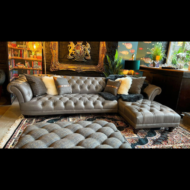 Oskar 3 Seater Right Hand Facing Chaise Chesterfield Sofa