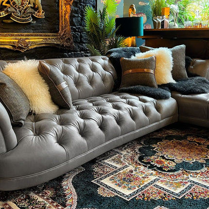 Oskar 3 Seater Right Hand Facing Chaise Chesterfield Sofa