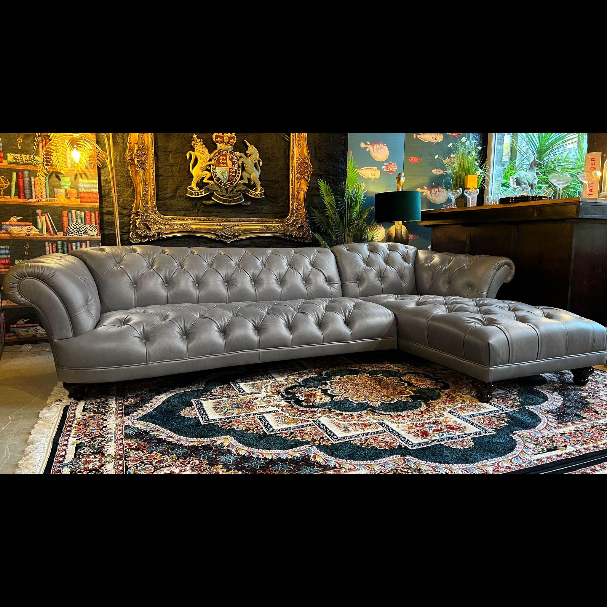 Chesterfield right deals hand corner sofa