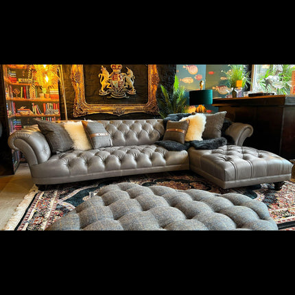 Oskar 3 Seater Right Hand Facing Chaise Chesterfield Sofa