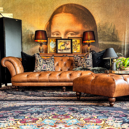 Oskar Italia Chesterfield in Arena Leather