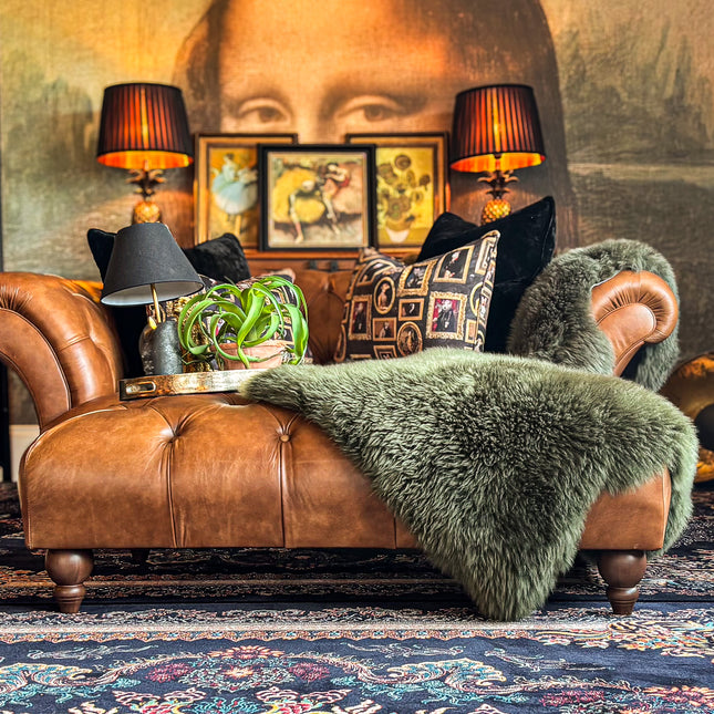 Oskar Italia Chesterfield Footstool in Arena Leather