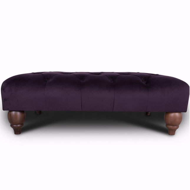 Oskar Italia Chesterfield Footstool in Plush Velvet