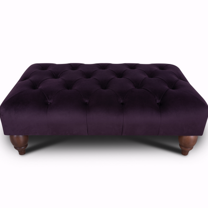 Oskar Italia Chesterfield Footstool in Plush Velvet