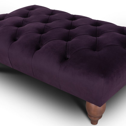 Oskar Italia Chesterfield Footstool in Plush Velvet